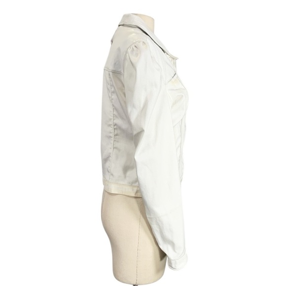 JKT NYC Ariel Twill Burnished Leather Trim Jacket Size Medium NEW - Picture 2 of 12